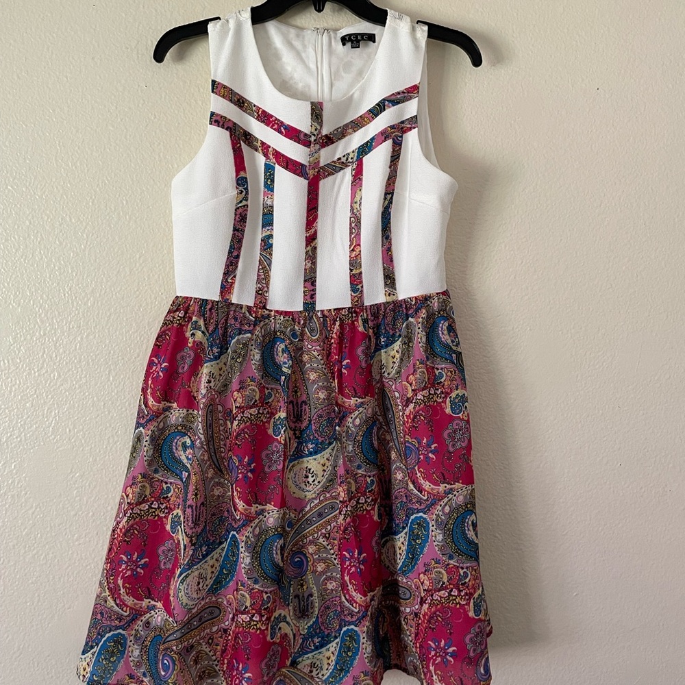 White and floral dress